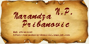Narandža Pribanović vizit kartica